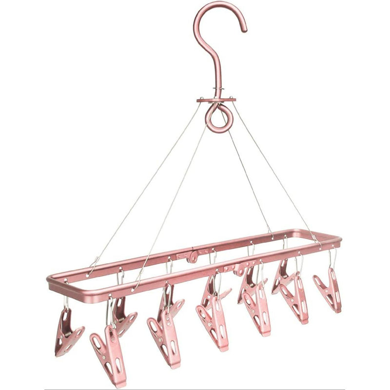 Rebrilliant Aluminum Alloy Laundry Drying Rack Clothes Hanger With 12